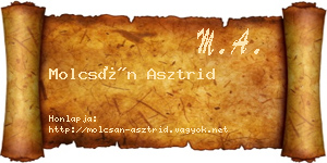 Molcsán Asztrid névjegykártya